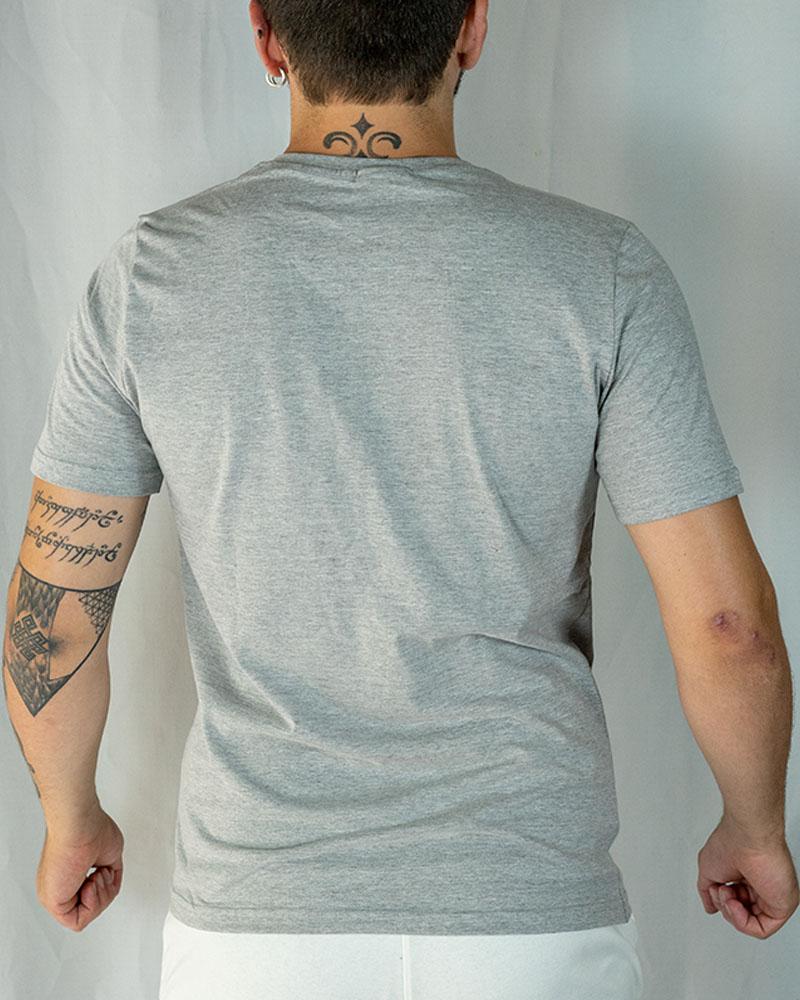 Camiseta em Algodão/Poliéster Mescla Claro 